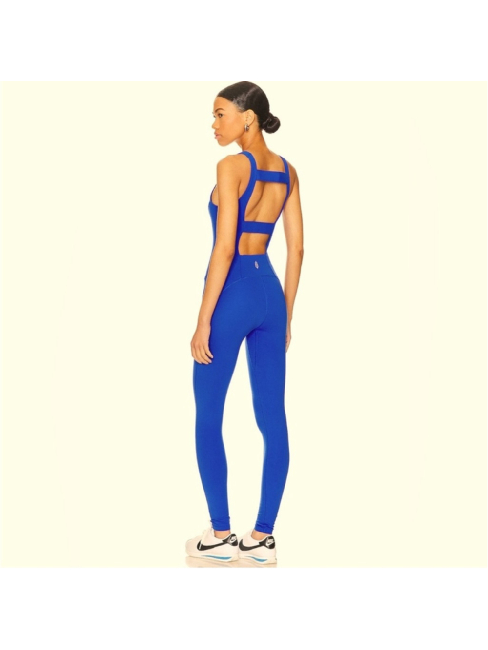 Free People Movement Never Better Strappy Back Jumpsuit Electric Cobalt Sz Small - Picture 3 of 9